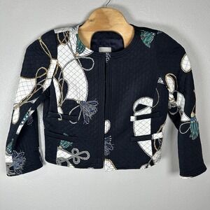 WEILL‎ Paris Quilted Equestrian Jacket Blazer Womens Size 14 Waist Length